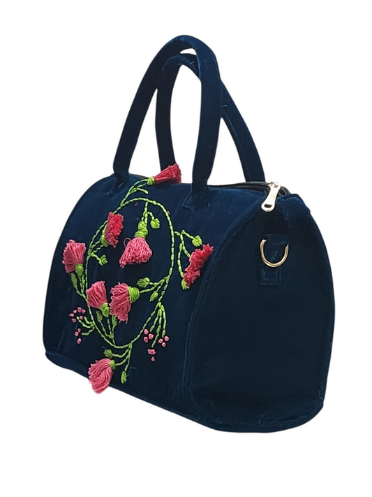 Floral Ring Blue Duffle