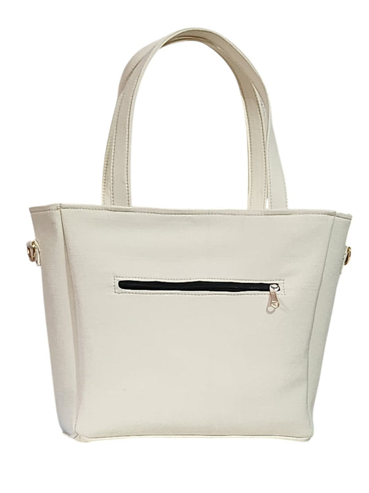 Red Floral White Bag