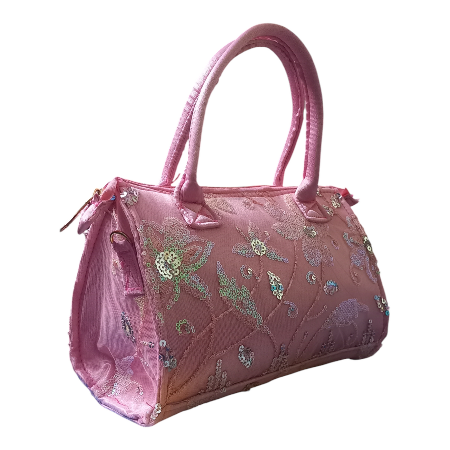 Pink Contrast Duffle Handbags