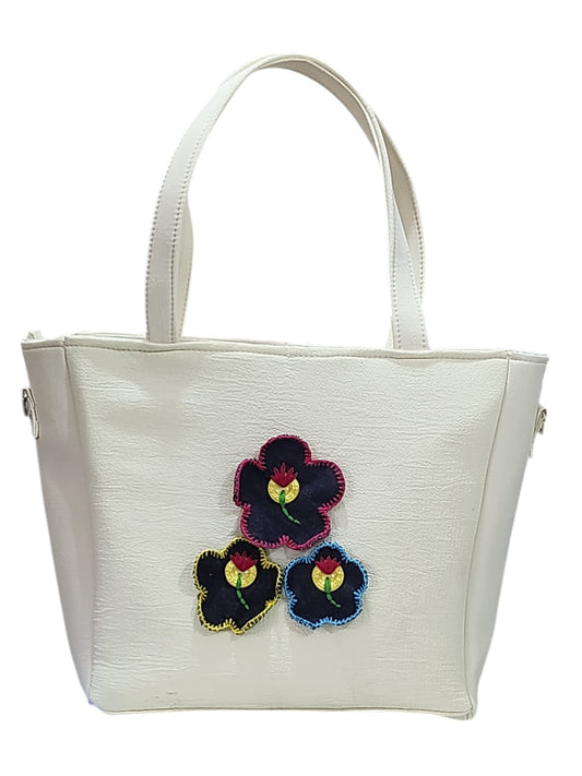 Blue Petal White Bag
