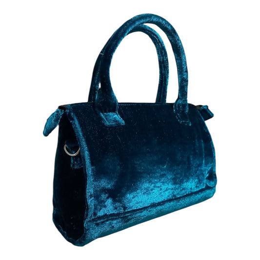 Azure Velvet Elegance Bag