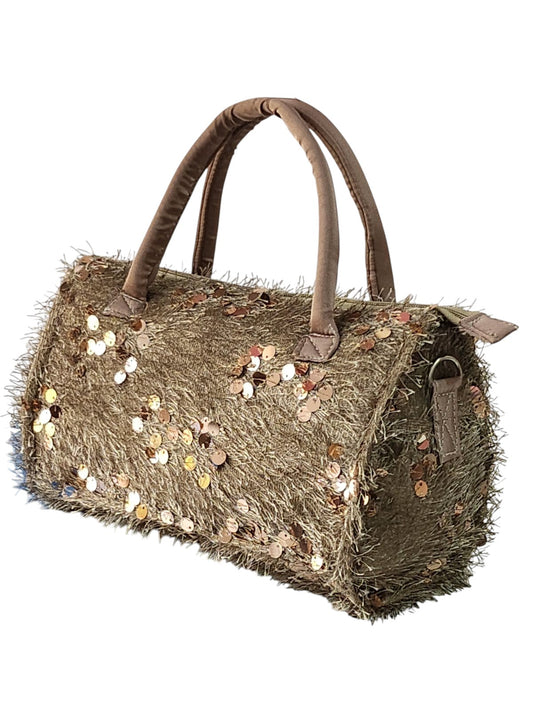 Luminous Golden Sling Handbag