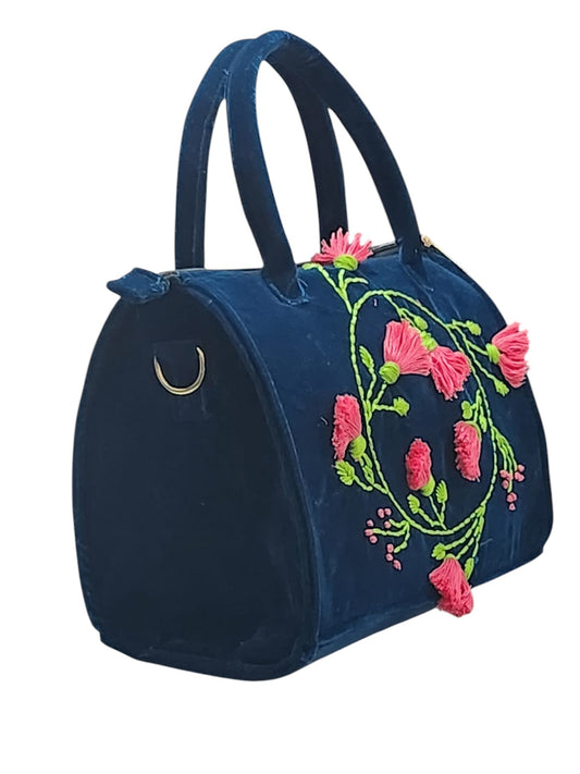 Floral Ring Blue Duffle