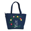 Owl and Floral Divine Blue Handbag