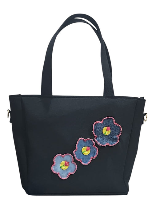 Blue Petal & Charcoal Bag