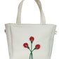 Red Floral White Bag
