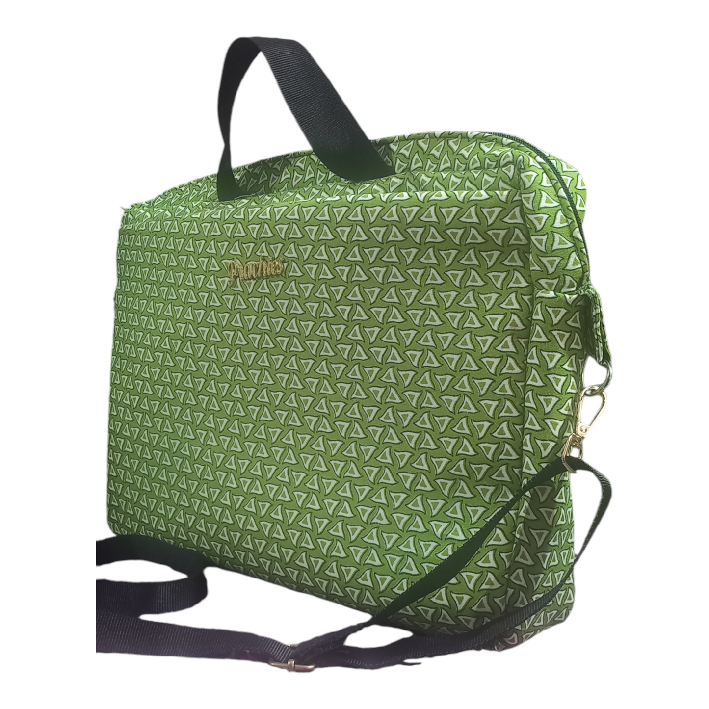 Green Patterned Office Laptop Designer Handbags