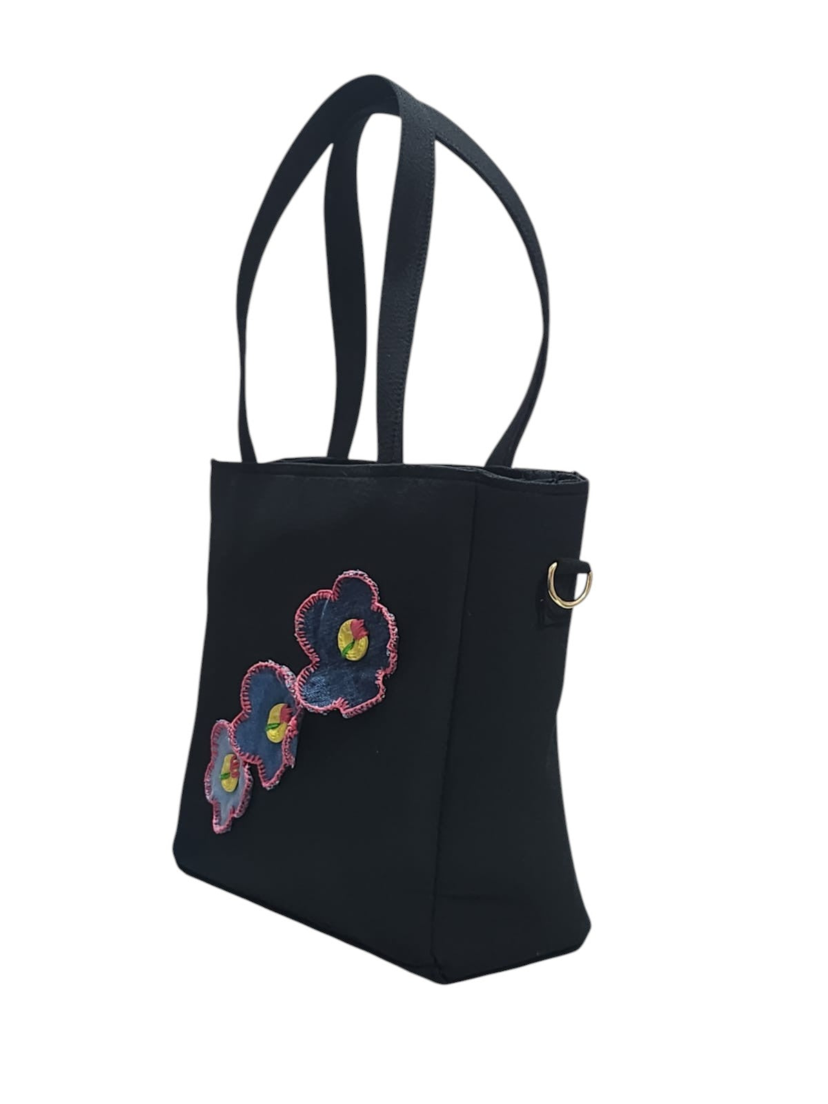 Blue Petal & Charcoal Bag