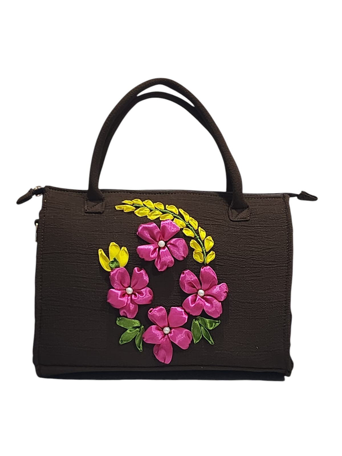 Floral Ring Charcoal Duffle