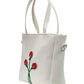 Red Floral White Bag