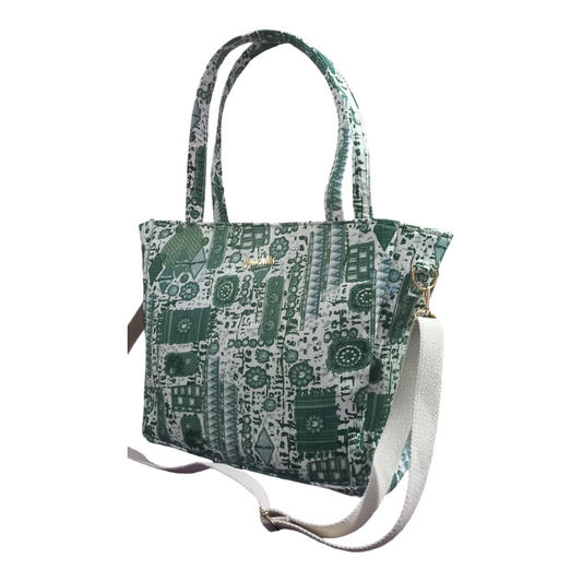 Green Textured Designer Laptop Handbags